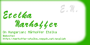 etelka marhoffer business card