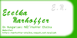 etelka marhoffer business card